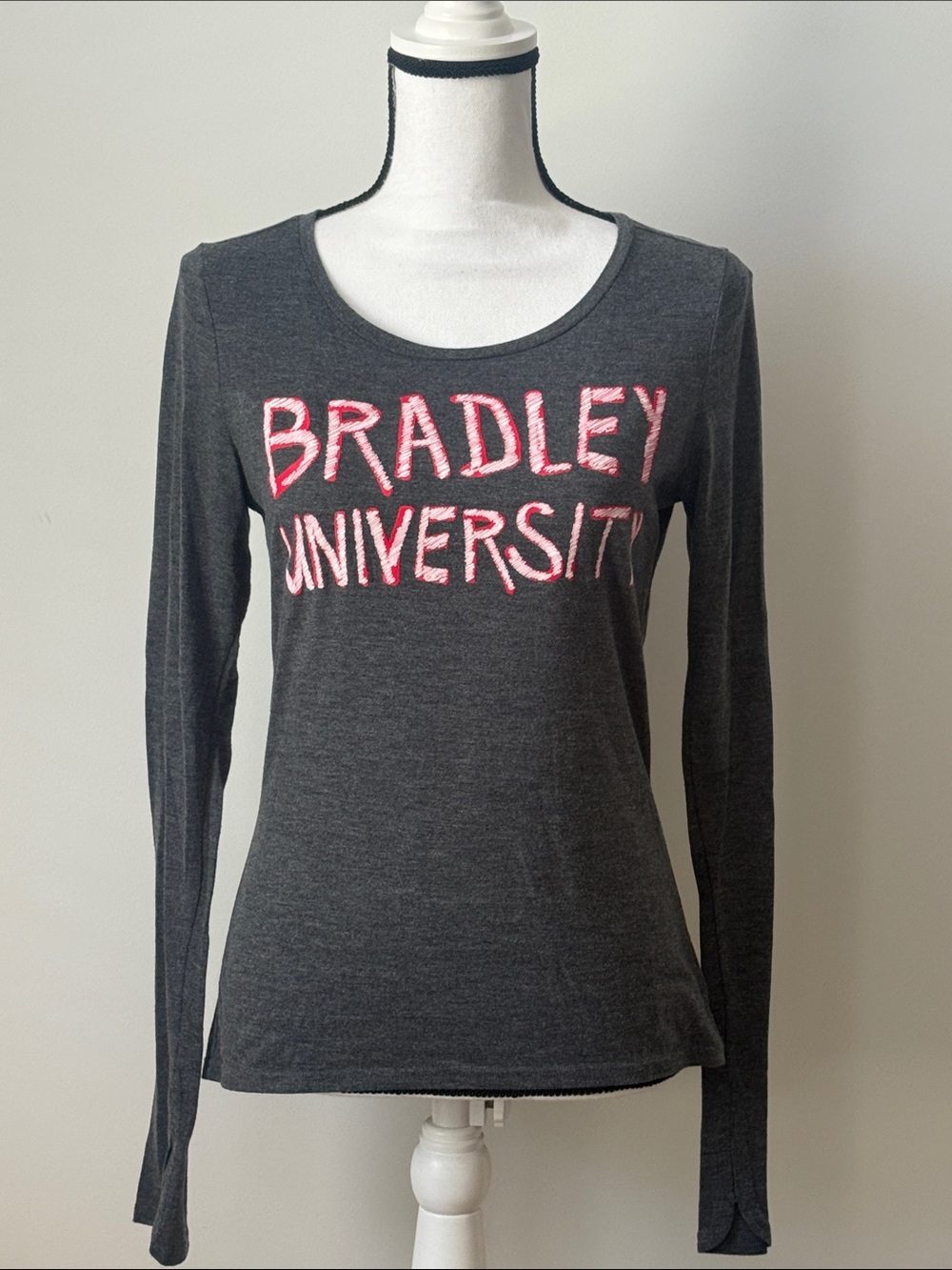 Under Armour Bradley University Women's Charcoal Long-Sleeve Tee, Size Small